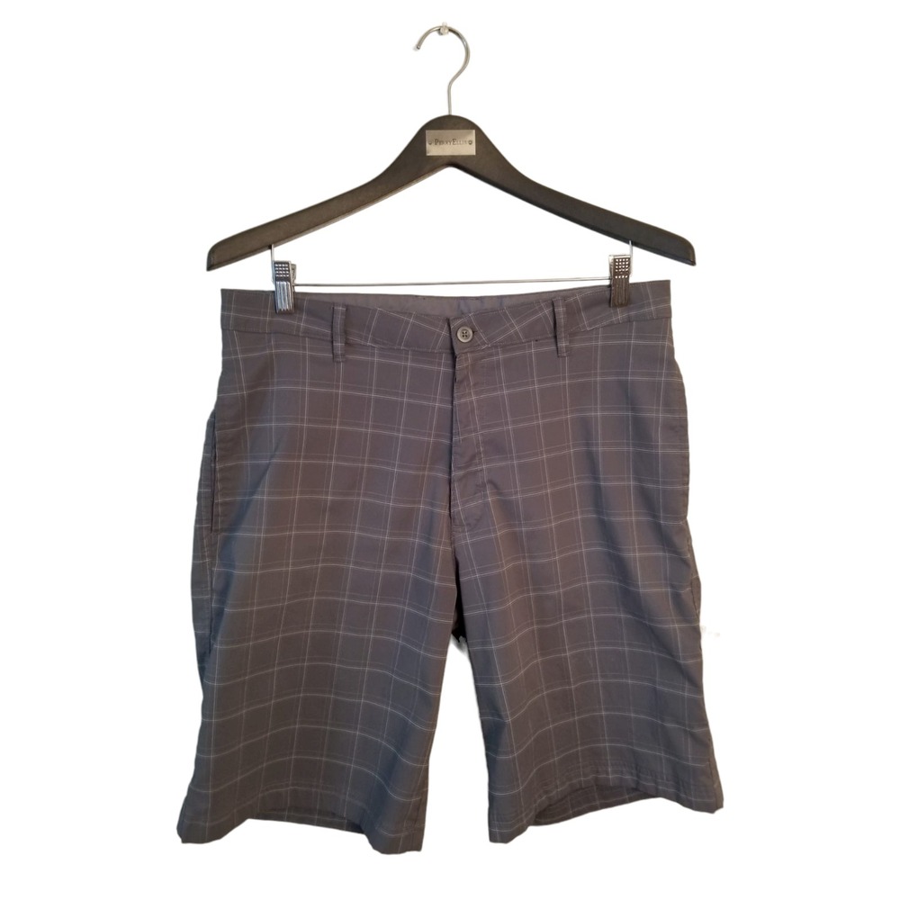 Champion Duo Dry Plaid Gray Men's Shorts Size 36 EU 34 US Inseam 10 in